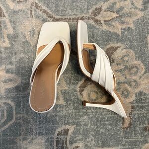 Elegant White Heeled Sandals